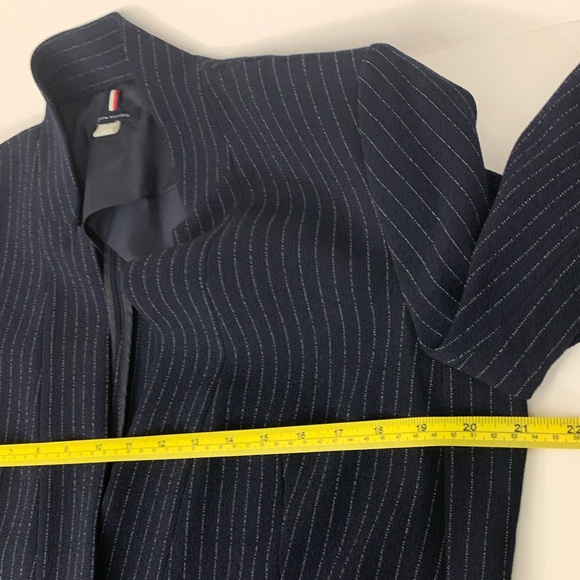 Tommy Hilfiger Women's Pinstriped Open-Front Jacket - Midnight/Ivory - Picture 10 of 15